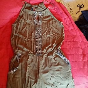 Fortune and Ivy Olive Romper